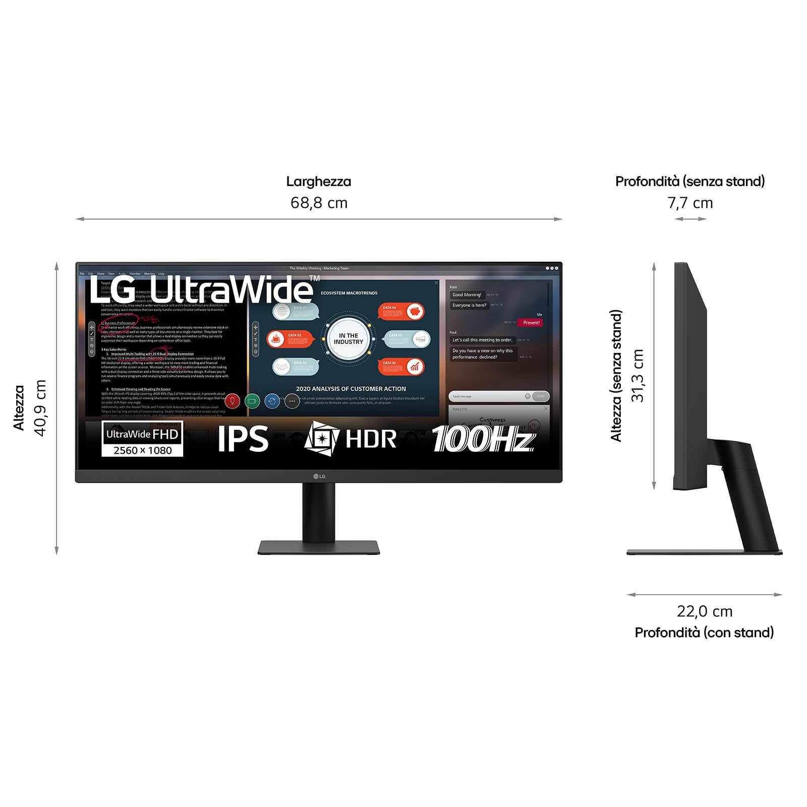 LG 29U511A-B – 29", 2560 × 1080, IPS, 100 Hz, HDR10