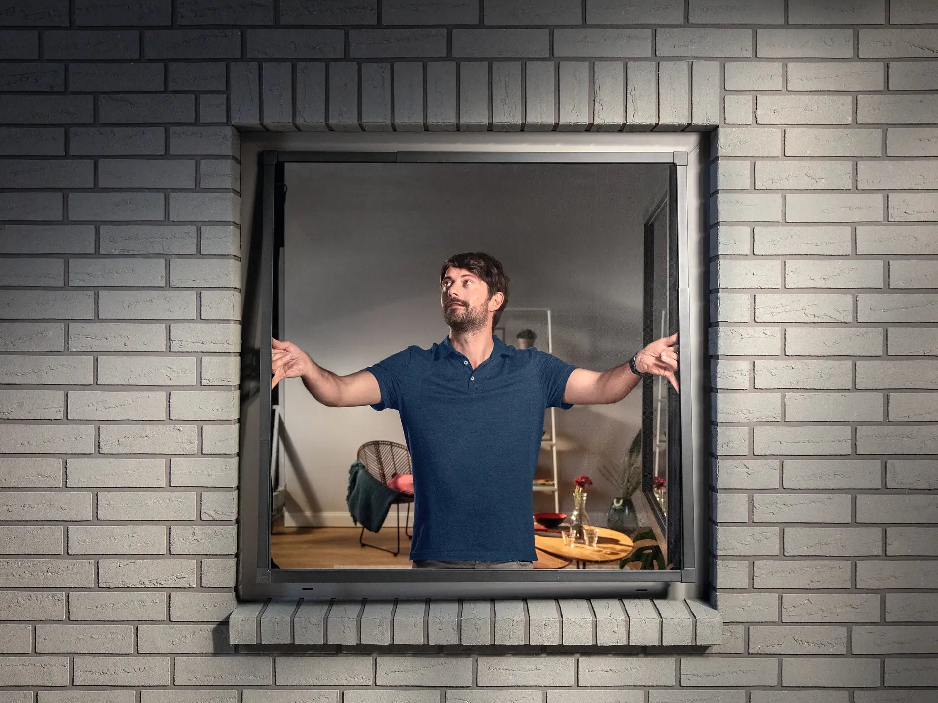 TESA Fenster-Fliegengitter – 140 × 140 cm – weiss – Polyethylen-Netz