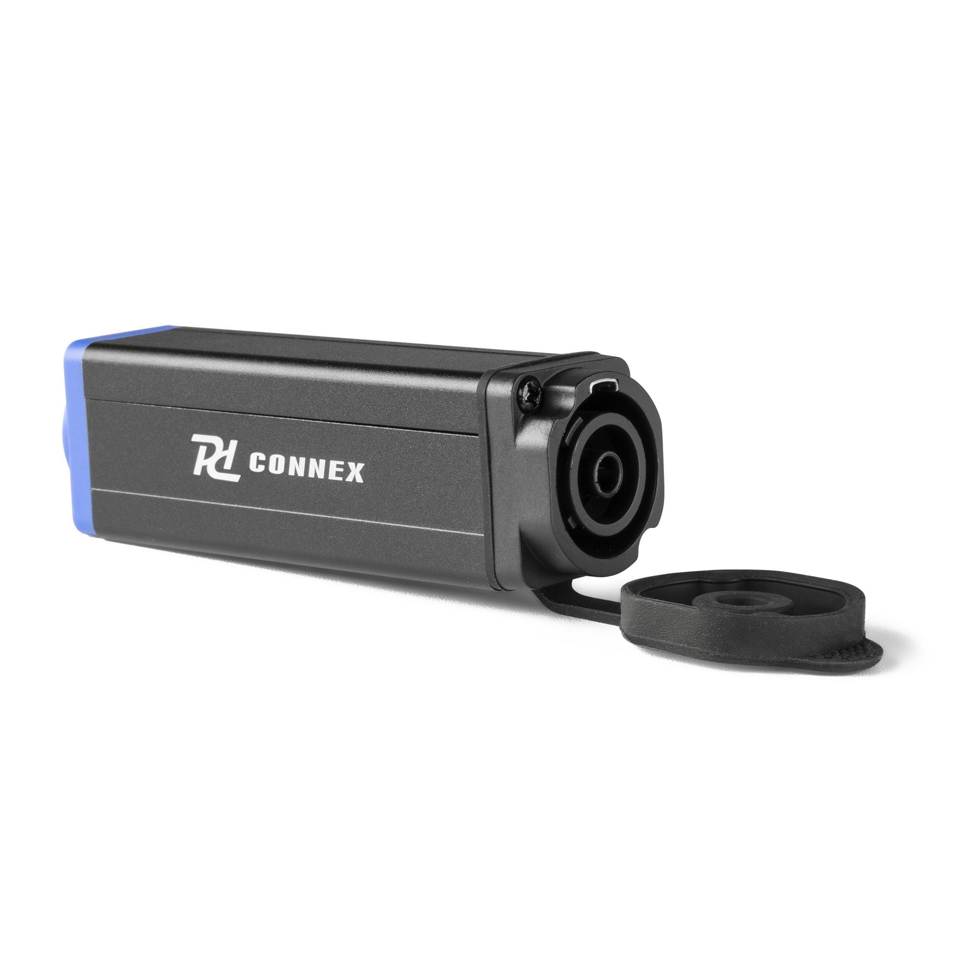 PD-Connex PSB20 Powercon Splitter IN zu TR Out – 20 A, Montagekupplung, IP65, Aluminium, Schwarz