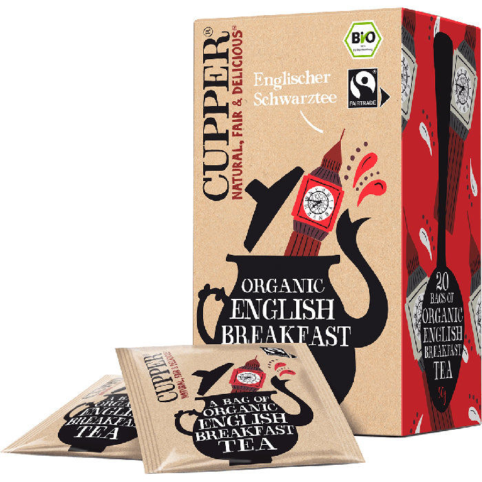 Cupper Tee Cupper – Schwarztee English Breakfast – Teebeutel 20 Beutel – Bio – Fairtrade