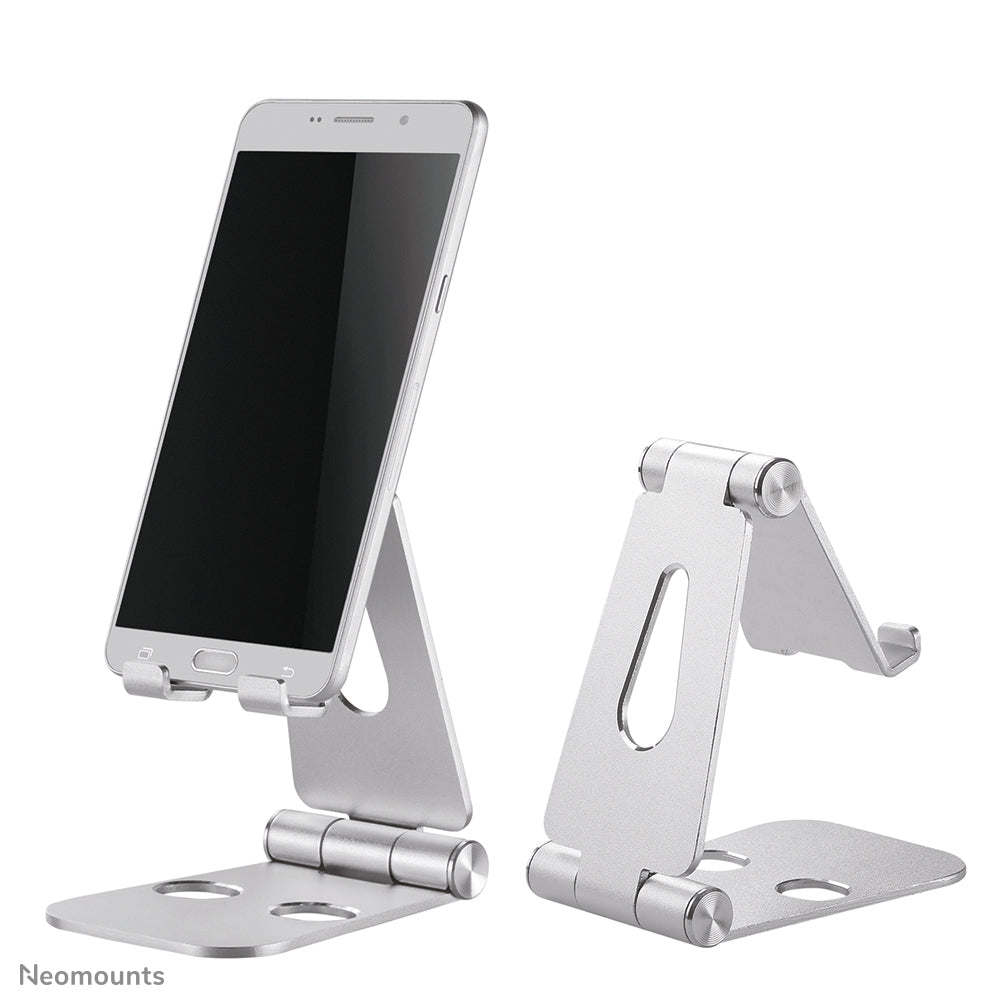 Neomounts Tischständer, faltbar, verstellbar – für Geräte bis 7" – Silber, Aluminium