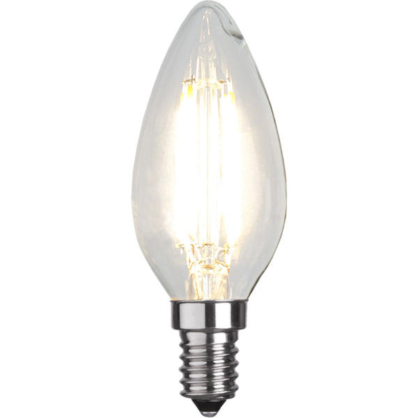Star Trading LED-Leuchtmittel E14 C35 – Warmweiss 2700 K, 470 lm, 4 W – Transparent, Glas