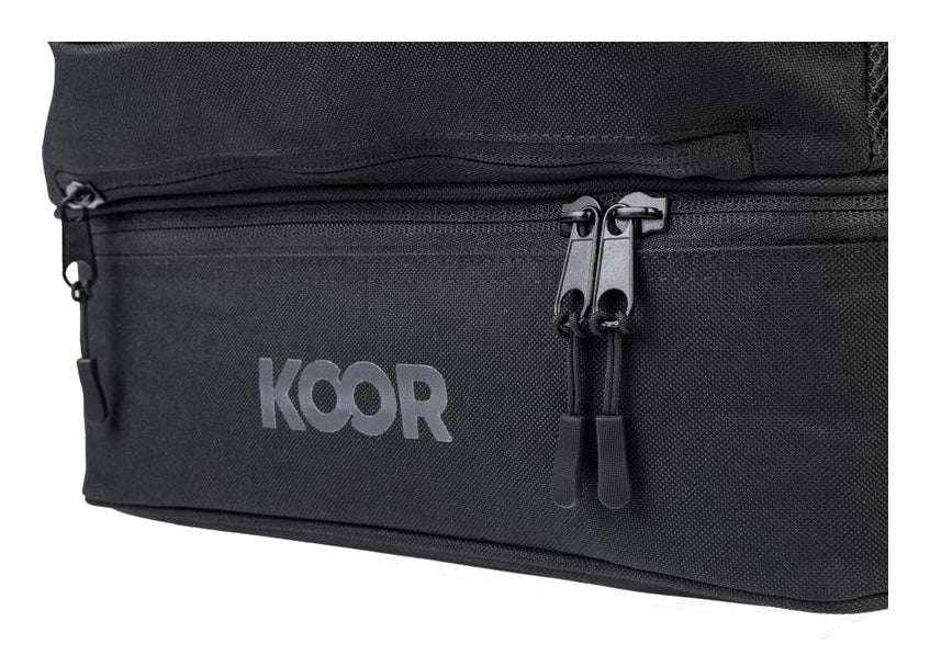 KOOR Sportrucksack F02643 – 30 l, mit Ballnetz, 600D Polyester – Schwarz, 435 × 235 × 310 mm