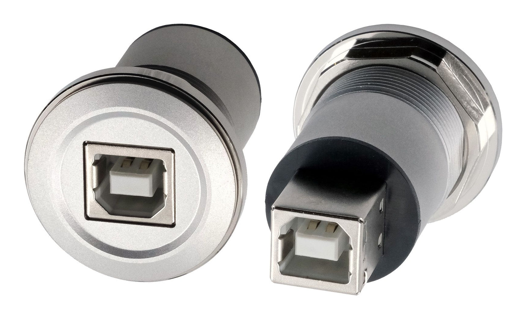 EXSYS EX-49192 Einbau-Adapter USB-B zu USB-B – USB 2.0 (480 Mbit/s), Metallverstärkt, Silber