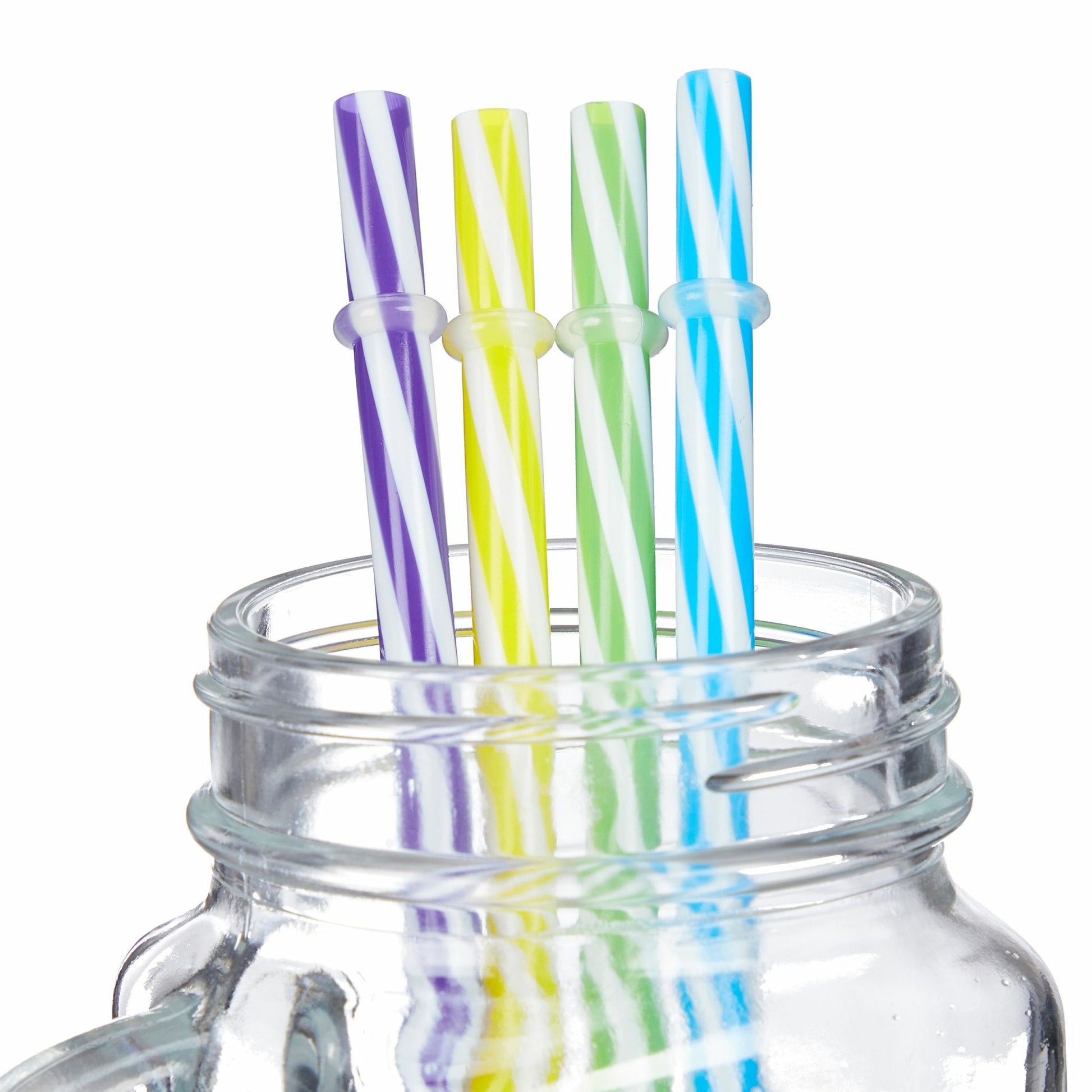Relaxdays Trinkglas – 8er Set, 500 ml, 11,0 × 8,0 × 13,5 cm, Glas, Mehrfarbig, mit Strohhalm