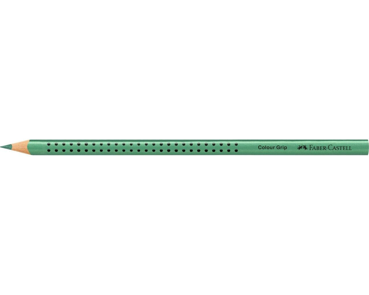 Faber-Castell Colour Grip Buntstifte – Aquarell, Dreikant, Einzelstift Metallic Grün