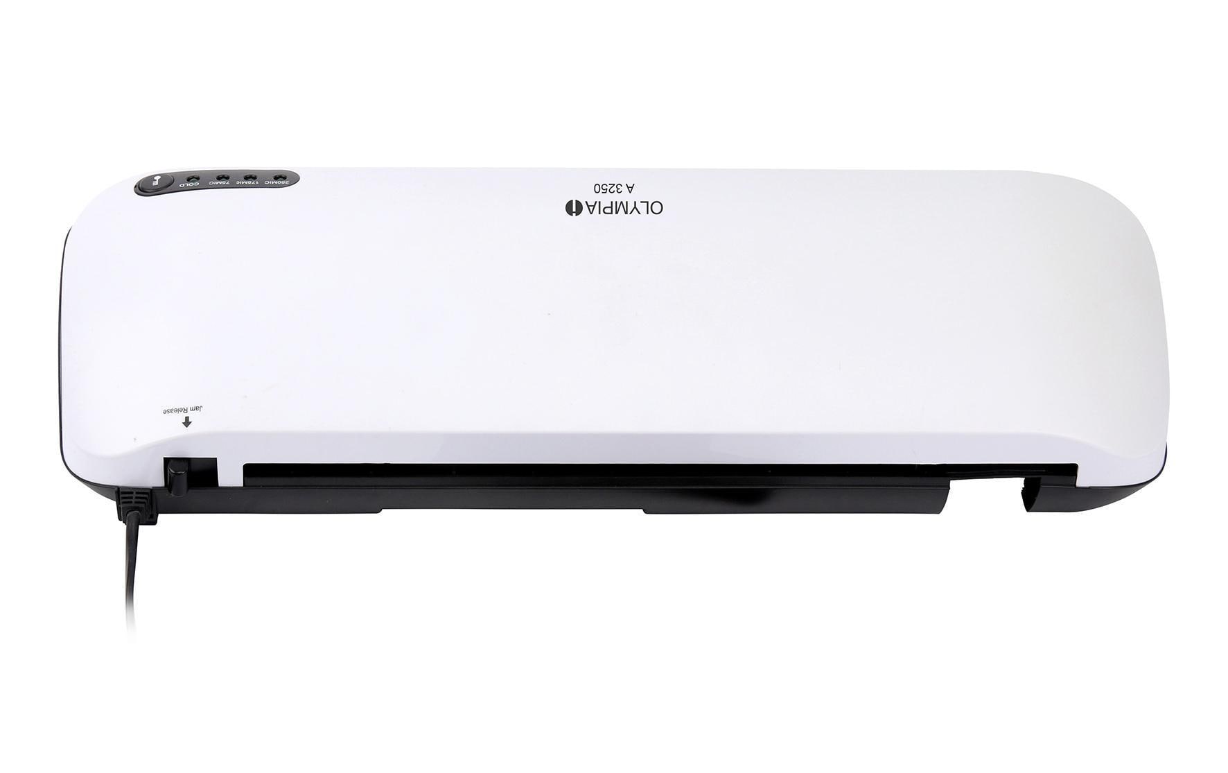 Olympia A 3250 Laminiergerät A3 – 1-Rollen, 75–250 µm, Kaltlamination, Aufheizzeit 2 Min., 350 mm/min, Weiss