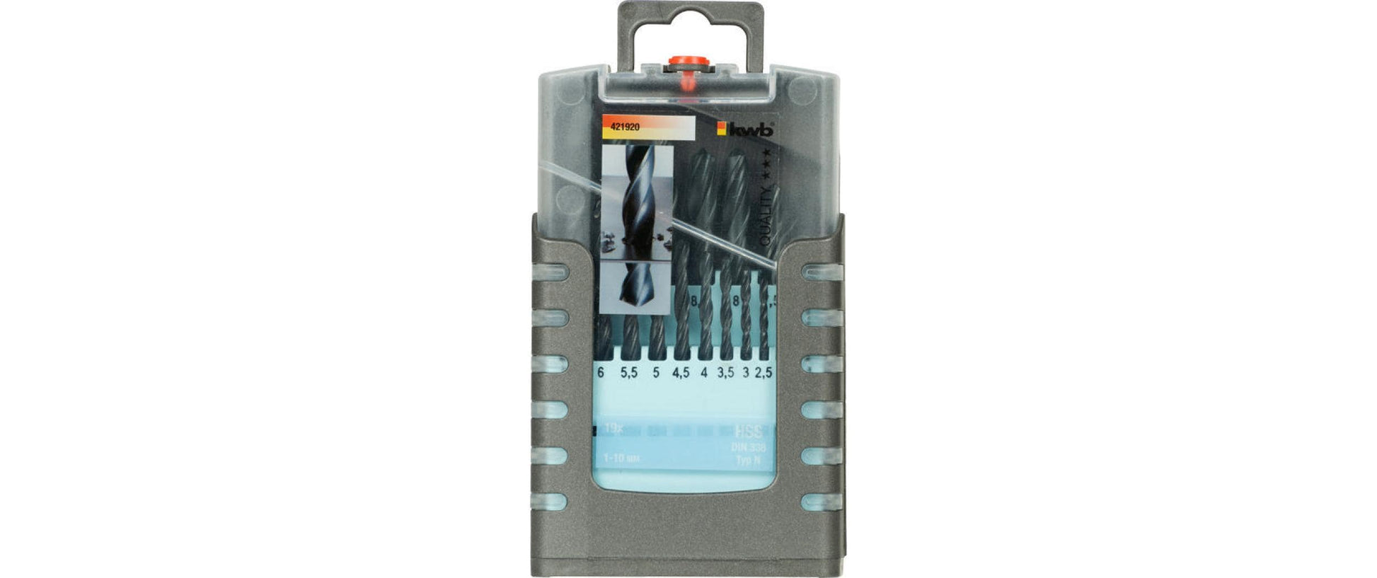 kwb Spiralbohrer-Set 1–10 mm HSS Zylinderschaft – für Metall & Kunststoff – 19-tlg. – mit Tasche