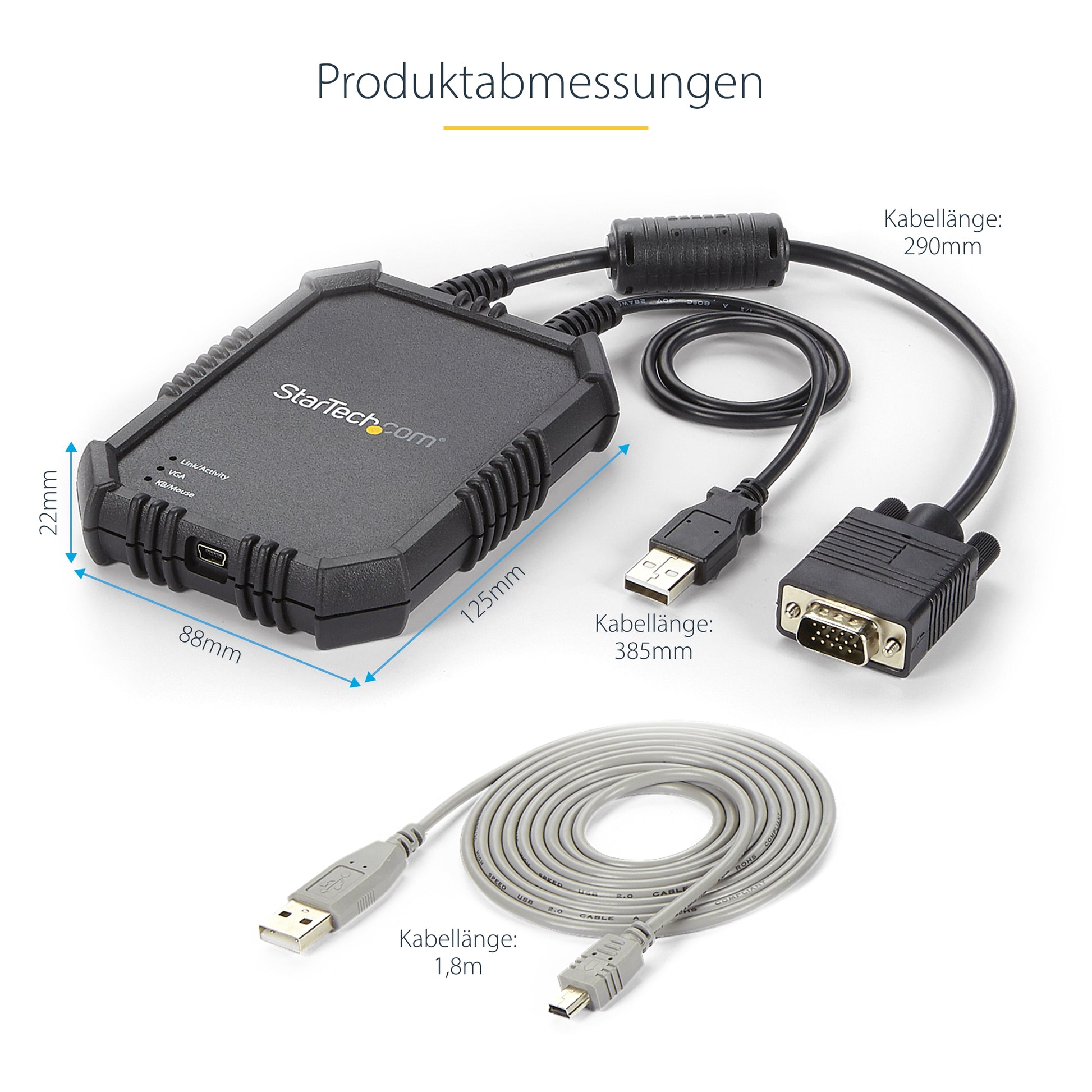StarTech.com Crash Cart Adapter – 1-Port VGA CIM-/CAM-Modul – 1920 × 1200/60 Hz, USB (Mini-B)