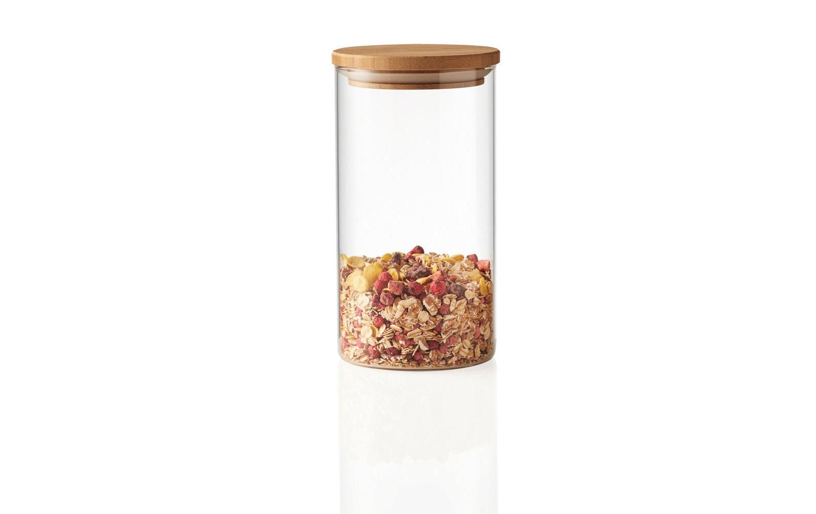 Montana Vorratsdose 1 l, Ø 10 × 20 cm, Glas/Kork, Transparent