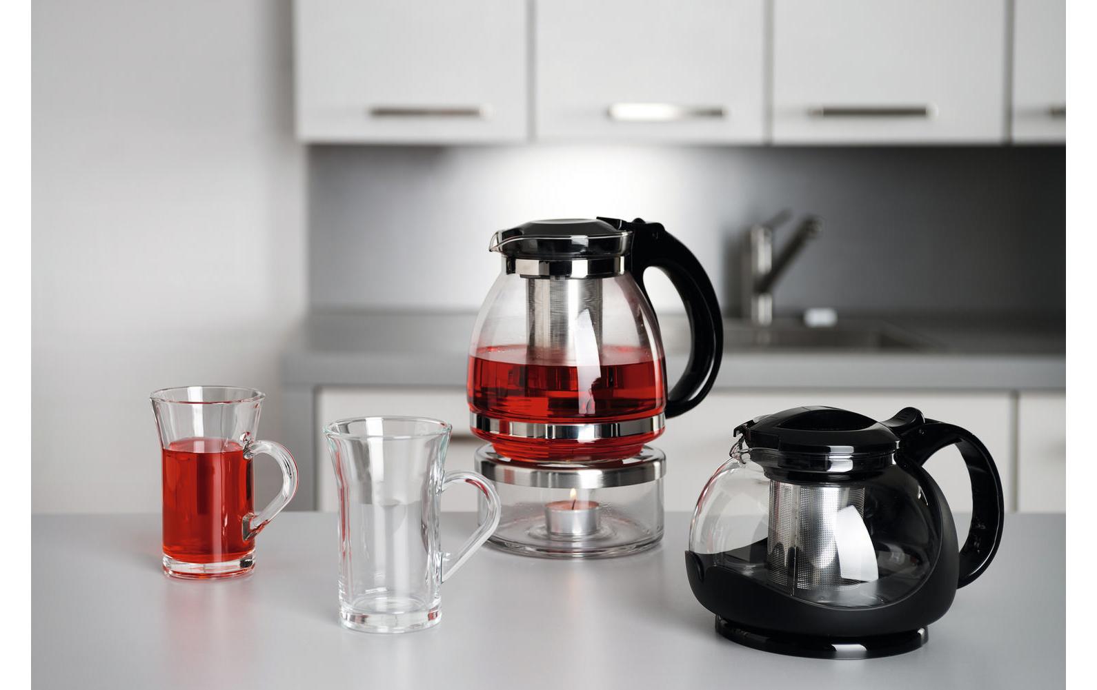 Montana Teekanne Teatime – 1,1 l, Ø 19 cm, H 17 cm, Glas, Transparent, mit Edelstahlfilter