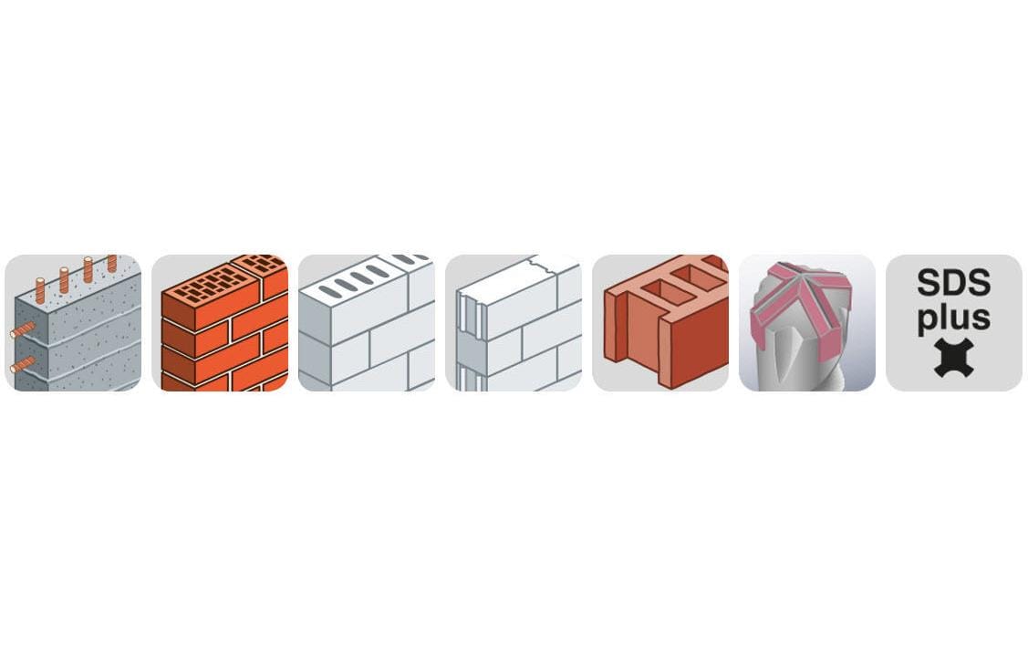 kwb Hammerbohrer 8 × 110 mm Hartmetall SDS Plus – 4-Schneider – für Mauerwerk & Beton