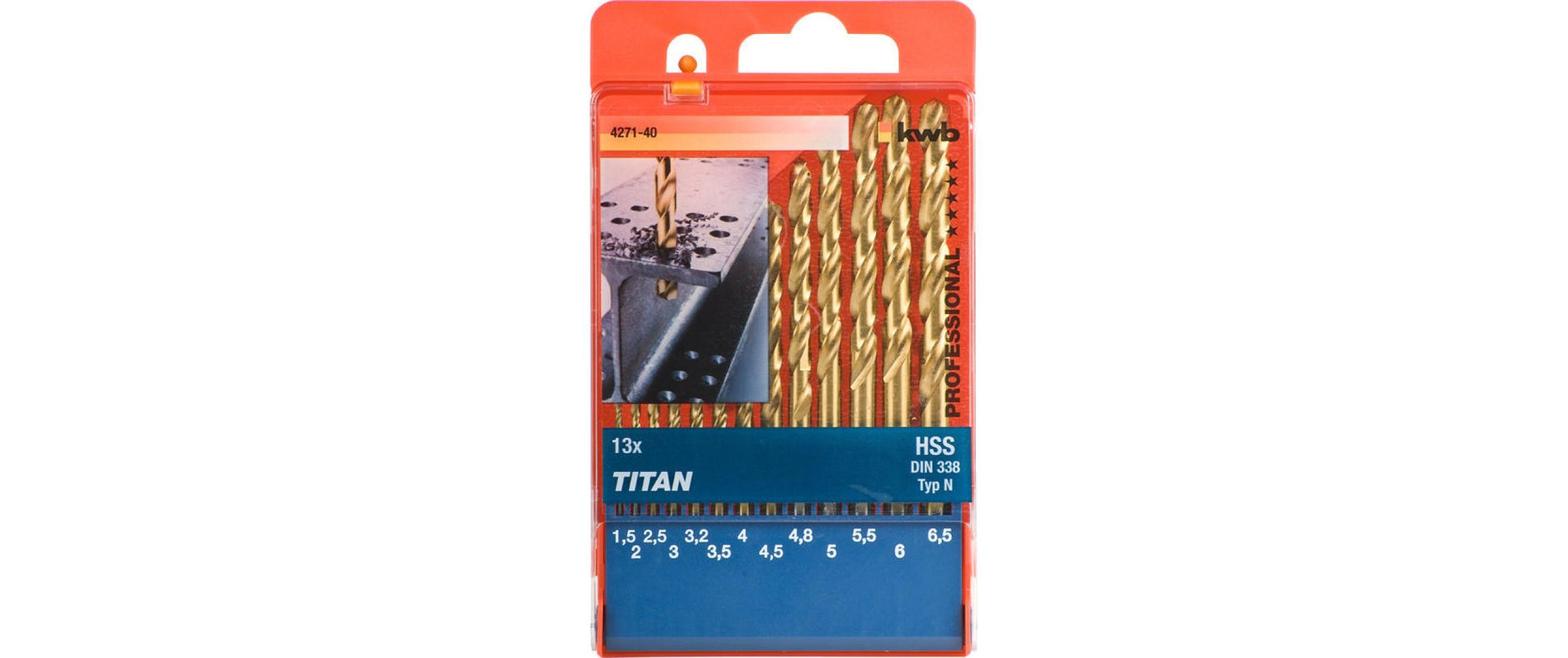 kwb Titan-Spiralbohrer-Set, Gold, 13 Stk.