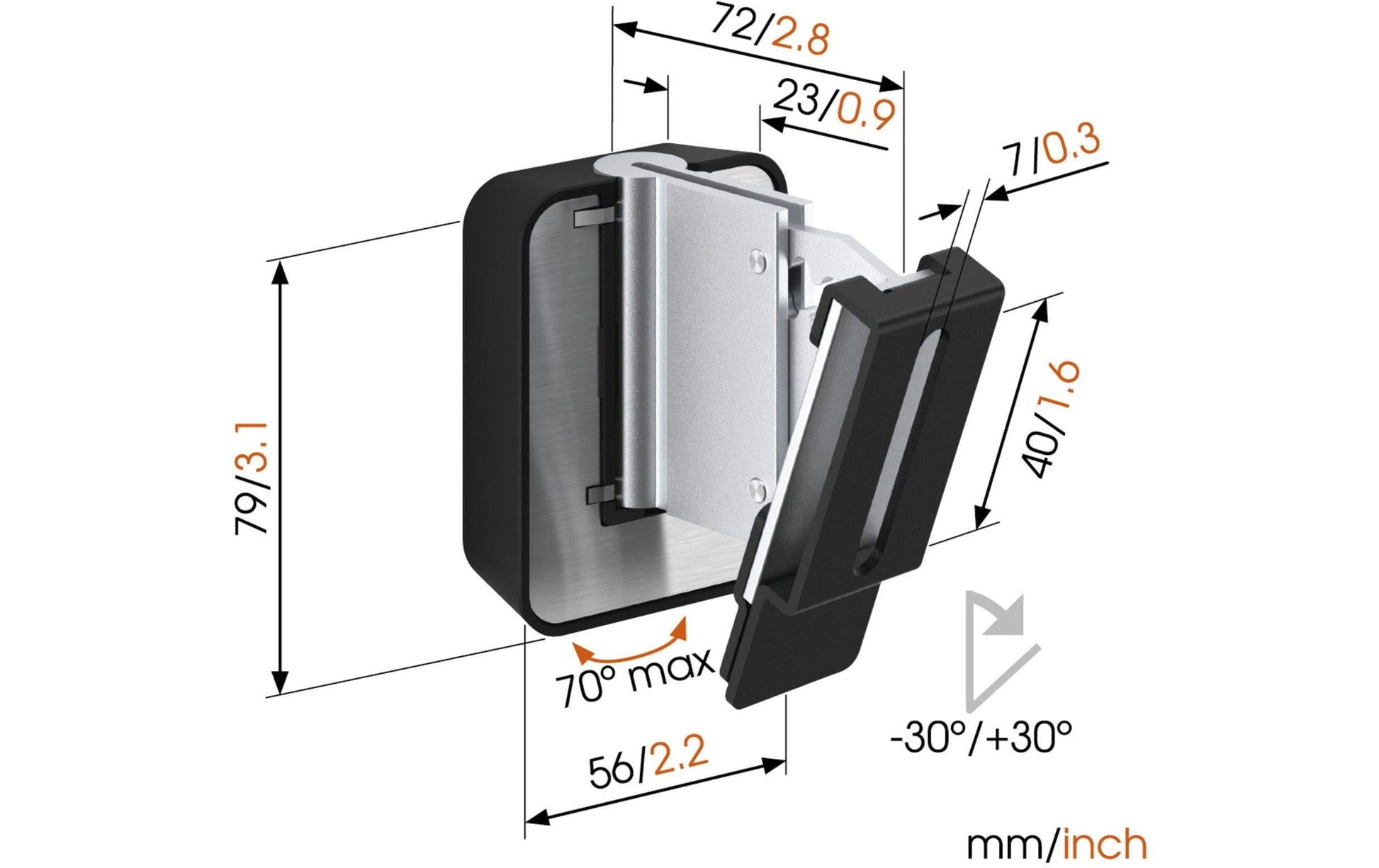 Vogel's Vogels Sound 3200 – Wandhalterung, neigbar, Tragkraft 5 kg, Schwarz, für HEOS 1