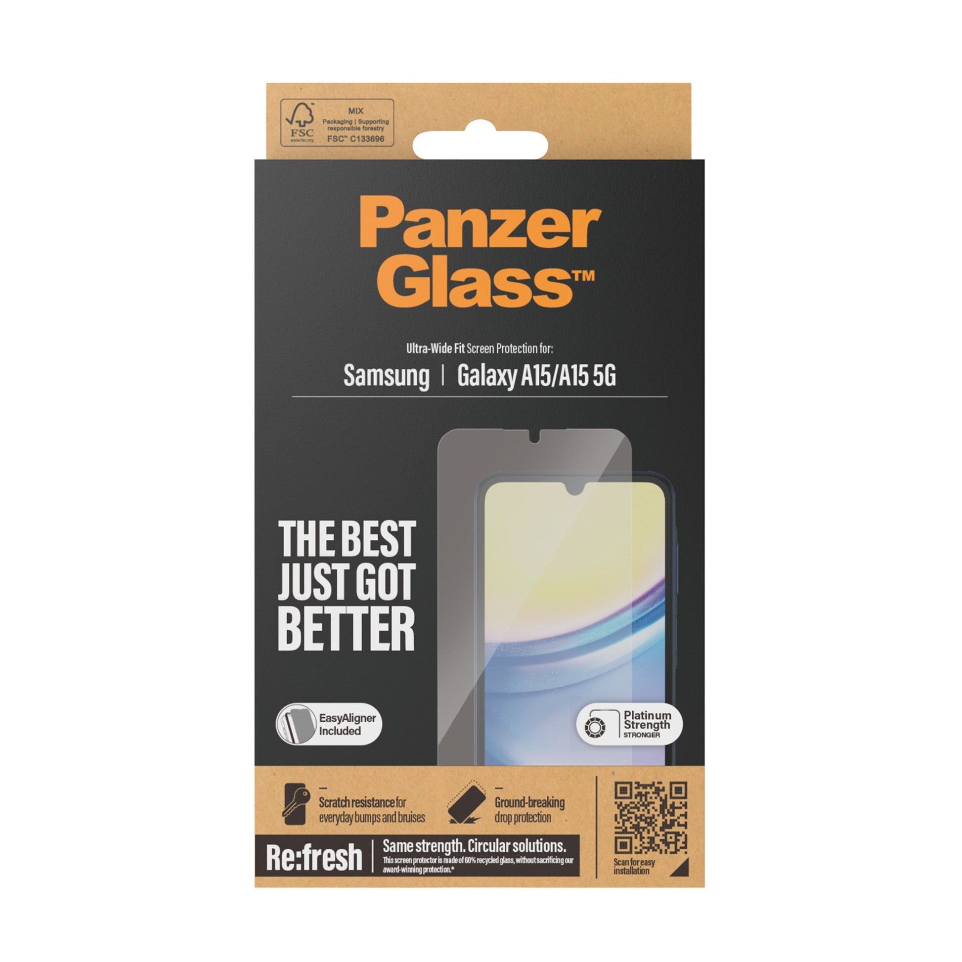PanzerGlass Displayschutz (Folie), Ultra-Wide Fit – für Galaxy A15/A15 5G