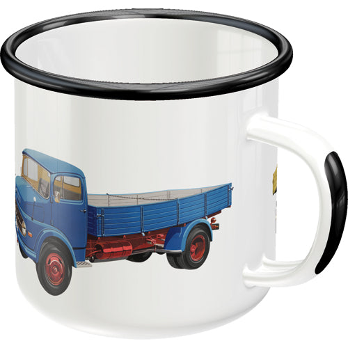 Nostalgic Art Emaillebecher Truck – 360 ml, Ø 8 cm, Mehrfarbig