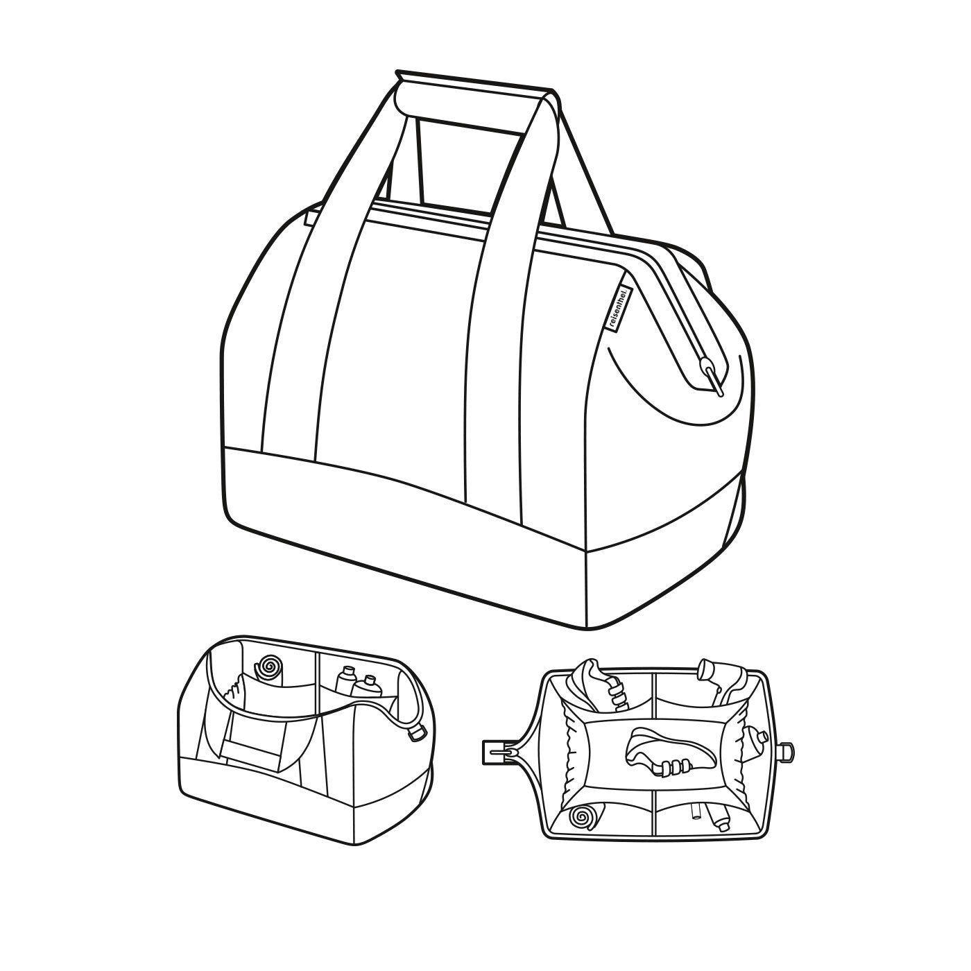 Reisenthel Umhängetasche Allrounder L – 30 l, Polyester, Schwarz, 48 × 39,5 × 29 cm