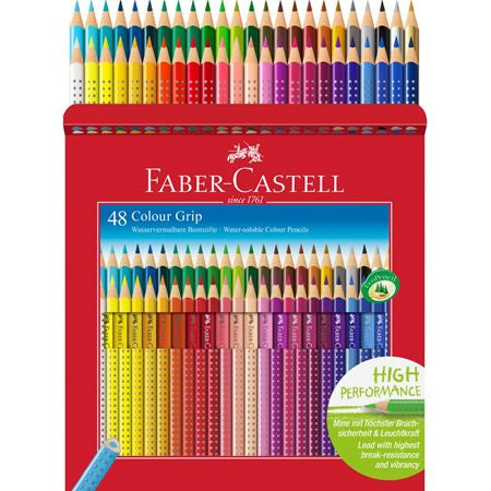 Faber-Castell Aquarellfarbstifte Colour Grip 2001 – 48 Farben, im Kartonetui, Ø 3 mm, dreikantig, FSC