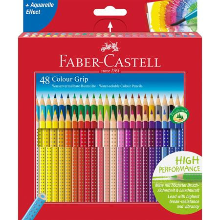 Faber-Castell Aquarellfarbstifte Colour Grip 2001 – 48 Farben, im Kartonetui, Ø 3 mm, dreikantig, FSC