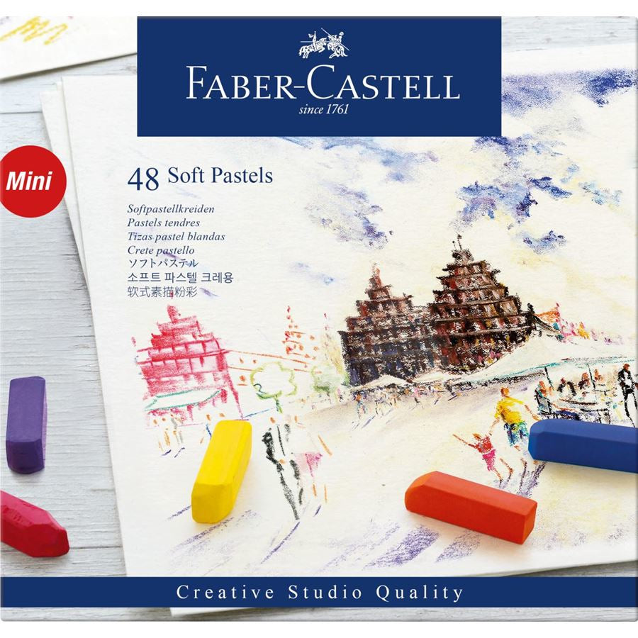 Faber-Castell Creative Studio Softpastellkreide farbig sortiert viereckig weich – 48 Stück