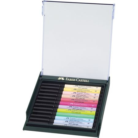 Faber-Castell PITT artist pen Brush Pen Pastell – Pinselspitze, pigmentiert, wasserfest, 12 Farben