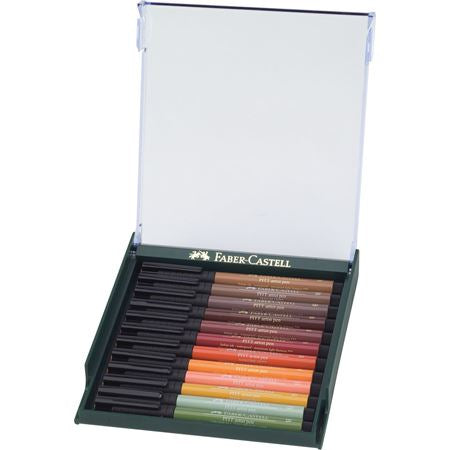 Faber-Castell Pitt Artist Pen Filzstifte, Herbstfarben – Rundspitze, wasserfest, 12 Farben