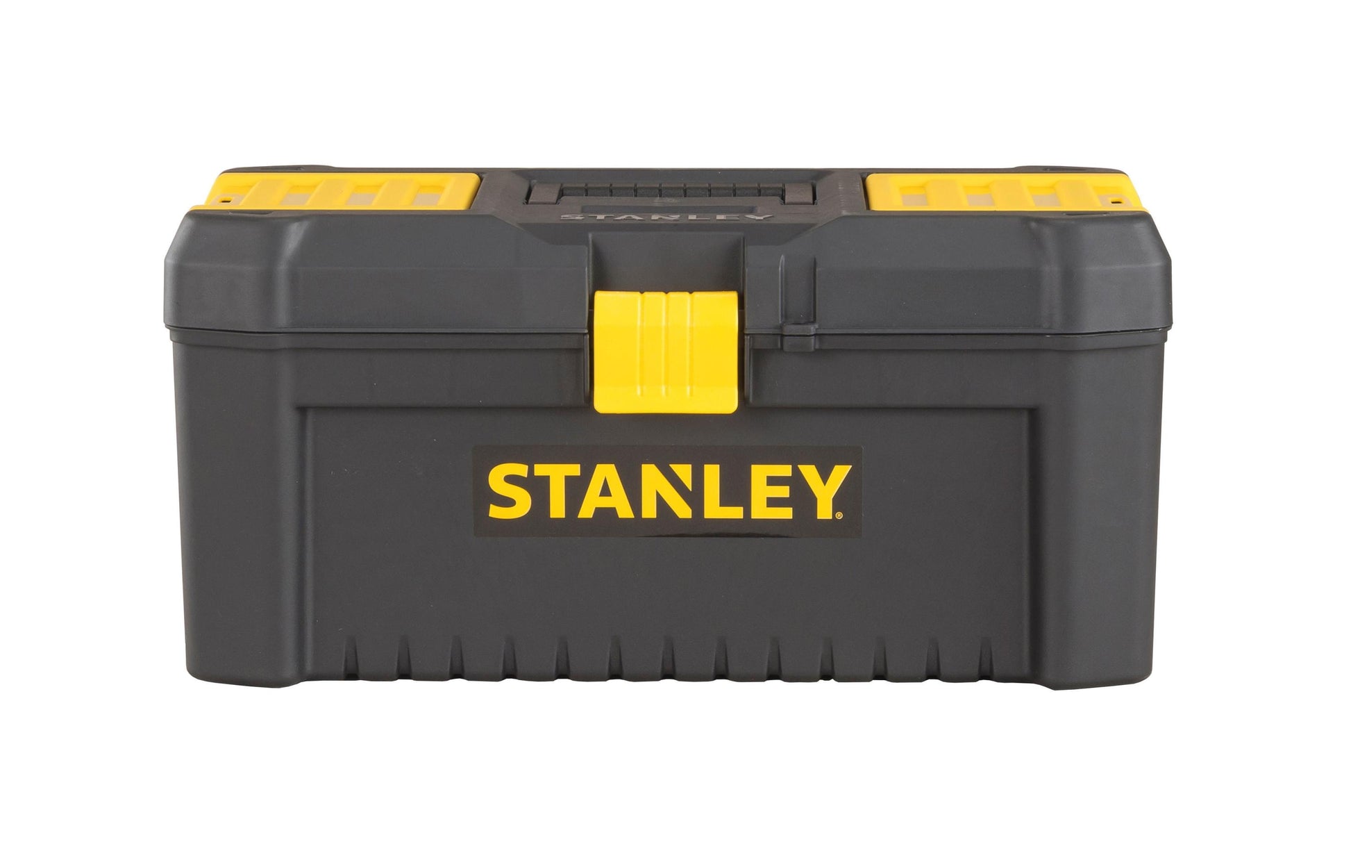 Stanley Werkzeugbox – 3 Fächer, abschliessbar, mit Handgriff, schwarz, PP, B 406 × H 195 × T 205 mm