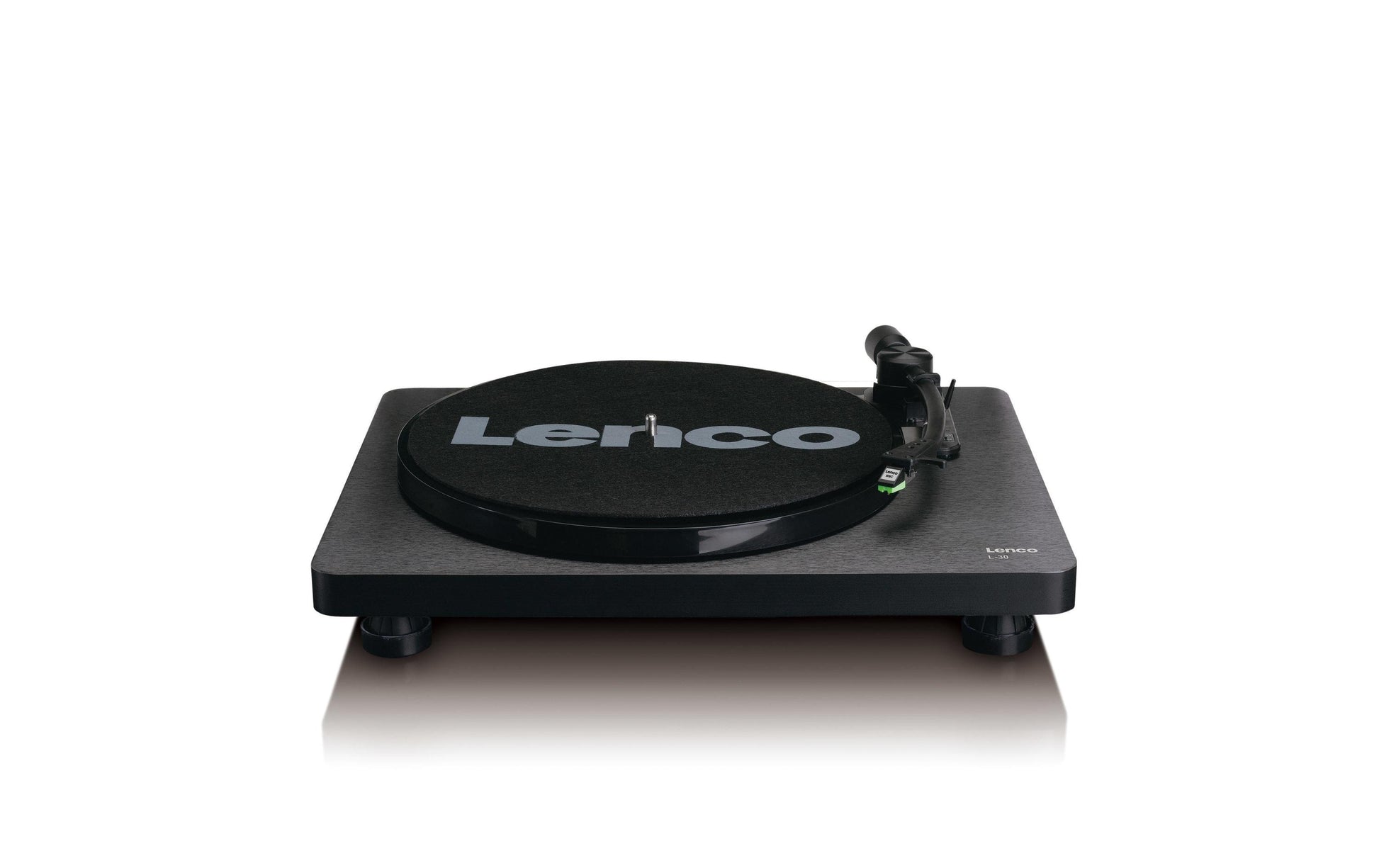 Lenco L-30 – Plattenspieler – Stationär – Riemenantrieb, 33⅓ U/min, USB, eingebauter Verstärker – Schwarz