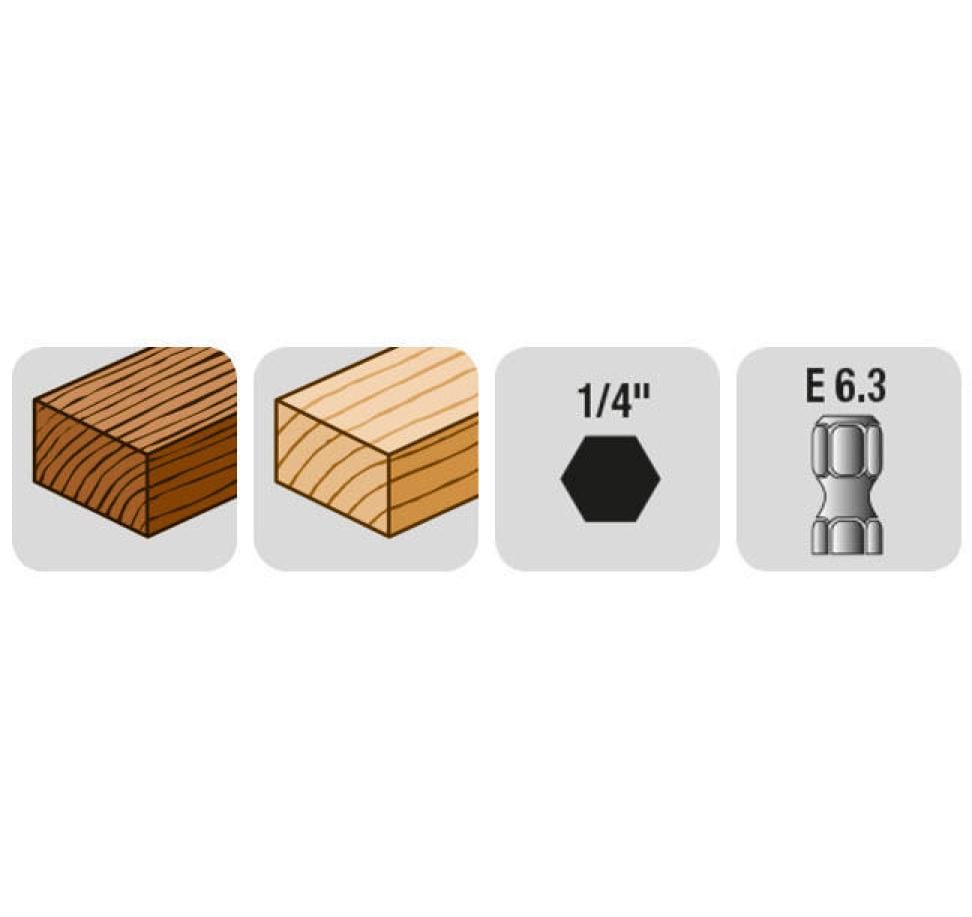 kwb Holzbohrersatz 3/4/5/6/8 mm CrV 1/4" Sechskant – für Holz – 5-teilig