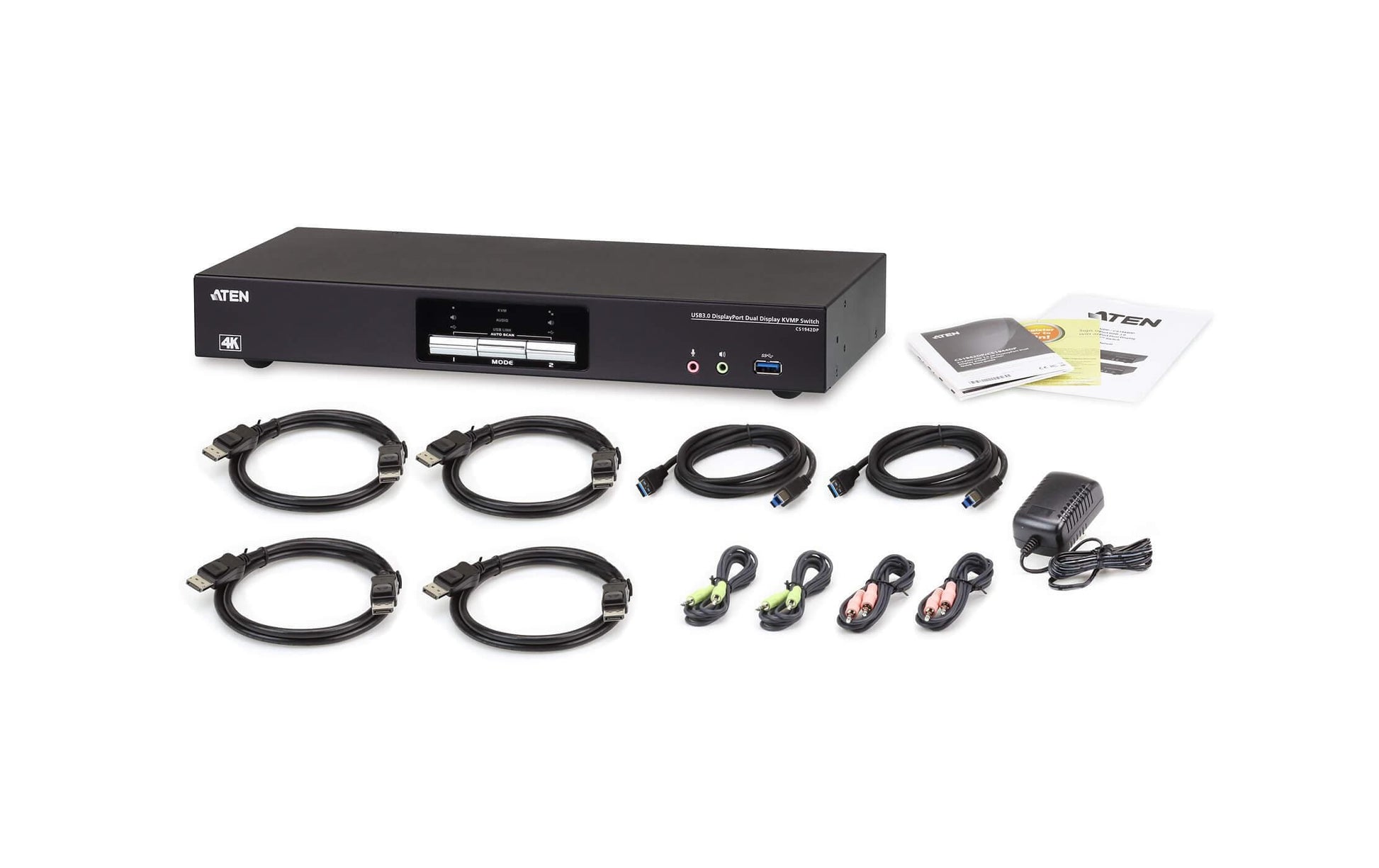 ATEN CS1942DP – KVM-Switch, DisplayPort/USB 3.2 Gen 1, 4K (4096 × 2160), 60 Hz, HDCP
