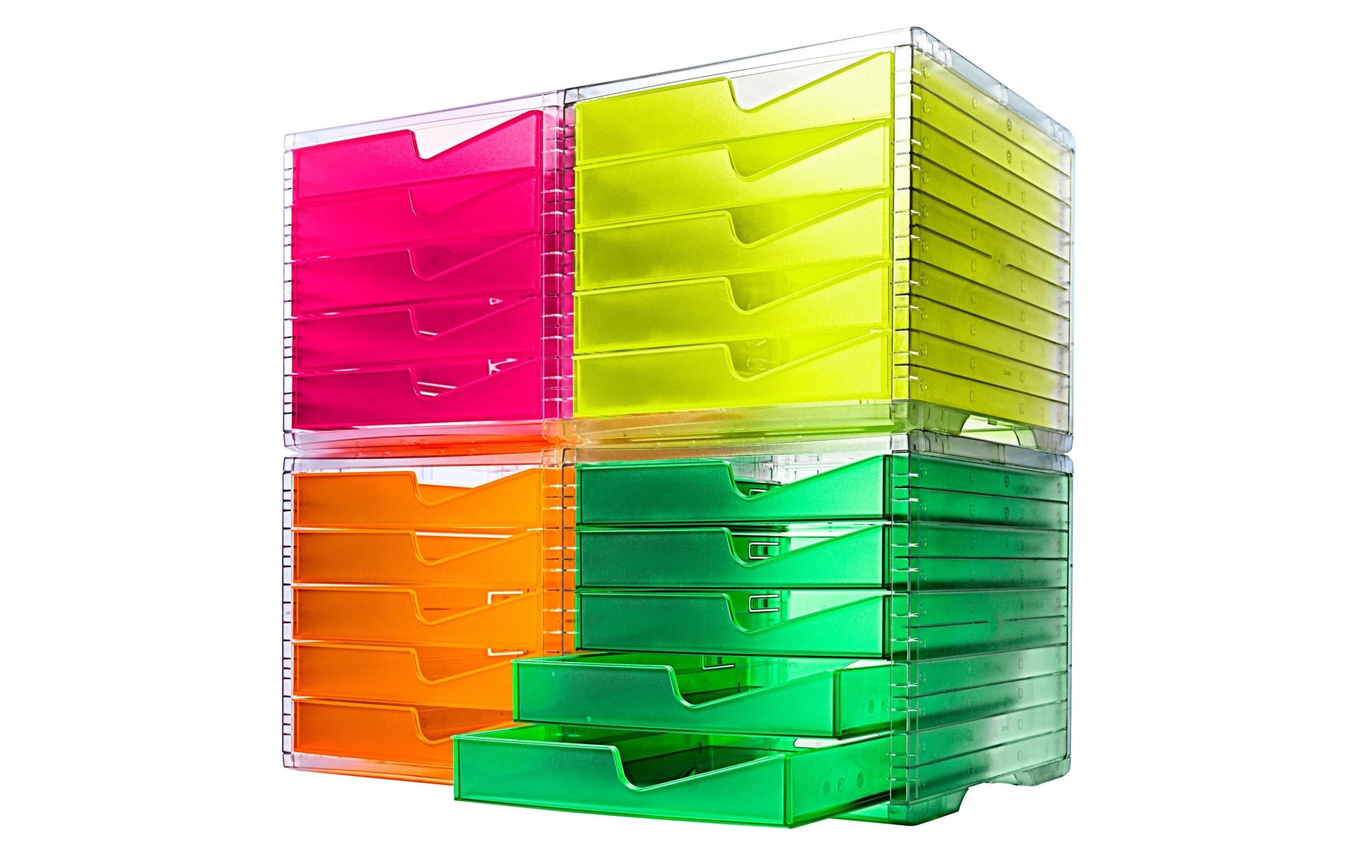 Styro Schubladenbox, 5 Schubladen NEONline – 270 × 340 × 255 mm