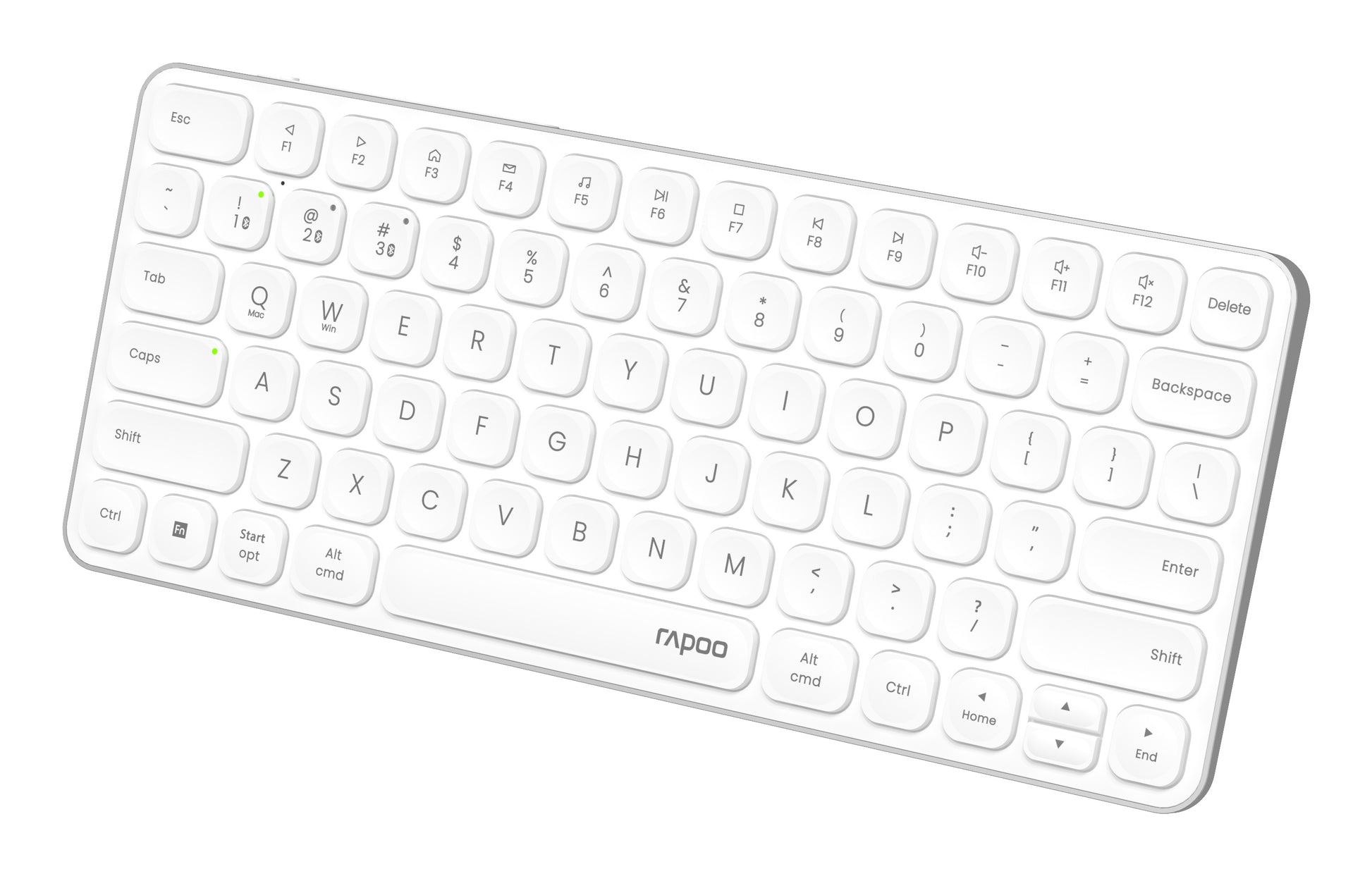 Rapoo E9610M – Tastatur, kabellos (Bluetooth/2,4 GHz), CH-Layout (DE-CH), aufladbar, weiss