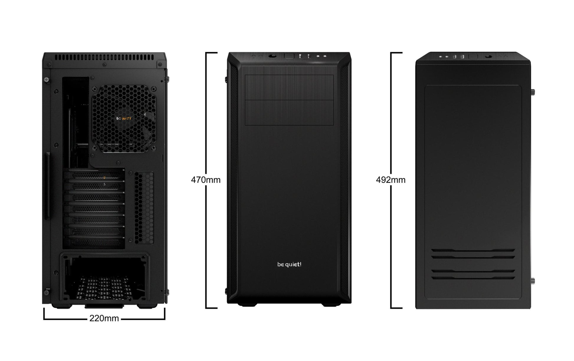 be quiet! be quiet Pure Base 600 – PC-Gehäuse – Midi-Tower, Schwarz, 3×3,5"/8×2,5", ATX