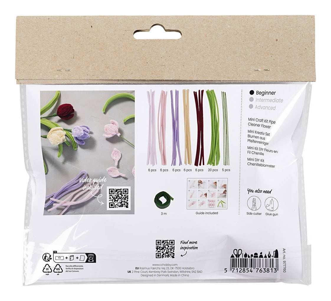 Creativ Company Bastelset (Blumendraht, Chenille) – mehrfarbig