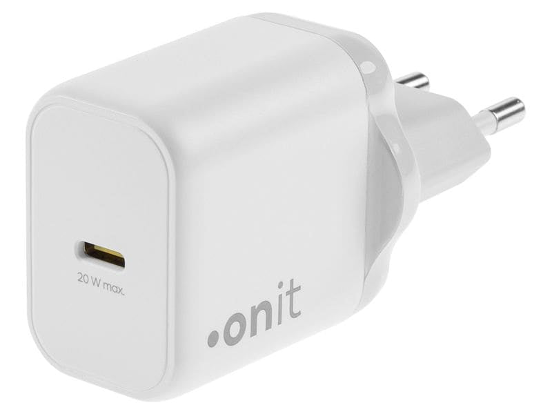 ONIT F02790 USB-Wandladegerät 20 W – USB-C×1 – PD, PPS, GaN – EU-Stecker (Typ C)