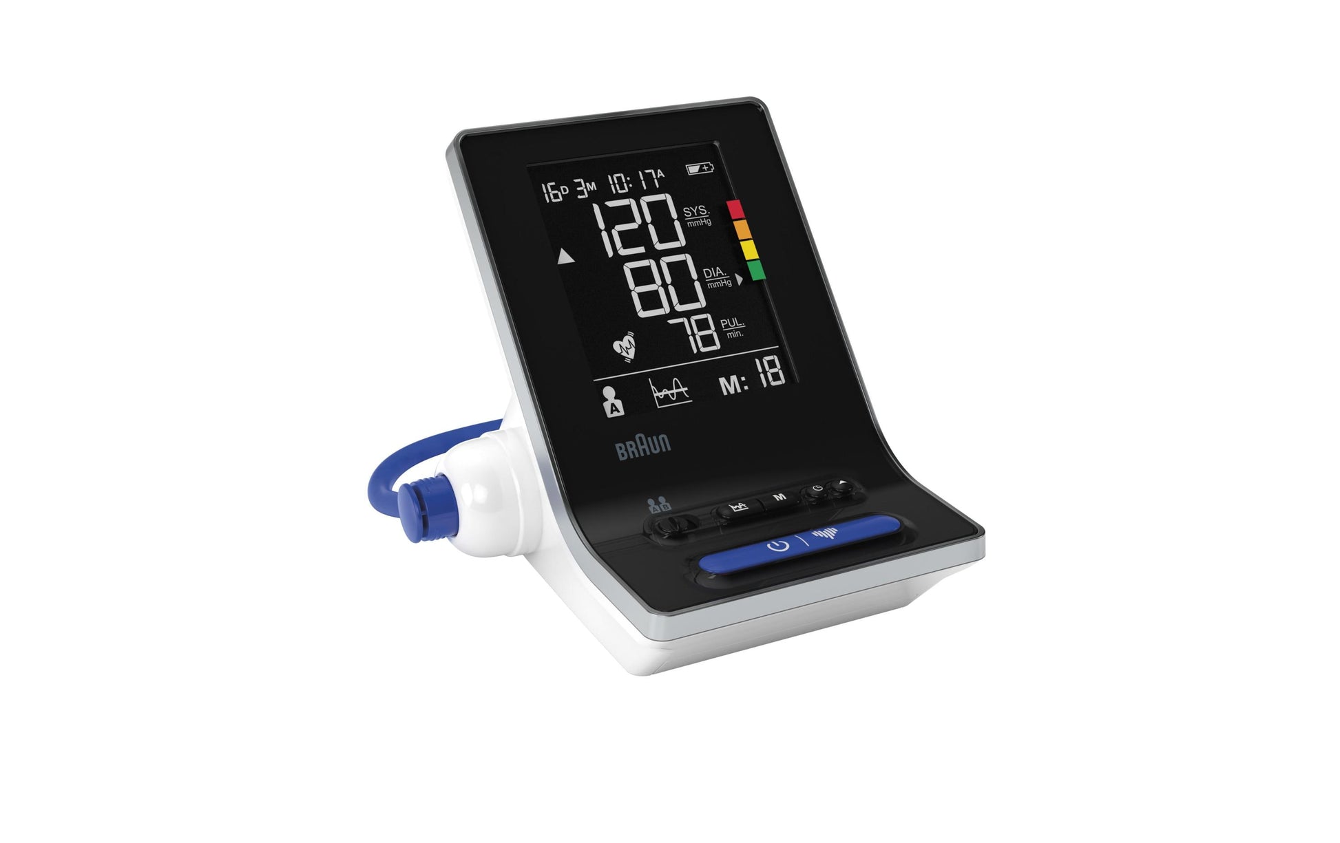 Braun Oberarm-Blutdruck-/Pulsmessgerät ExactFit 3 – Manschette 22–42 cm – Batteriebetrieb, 4×AA