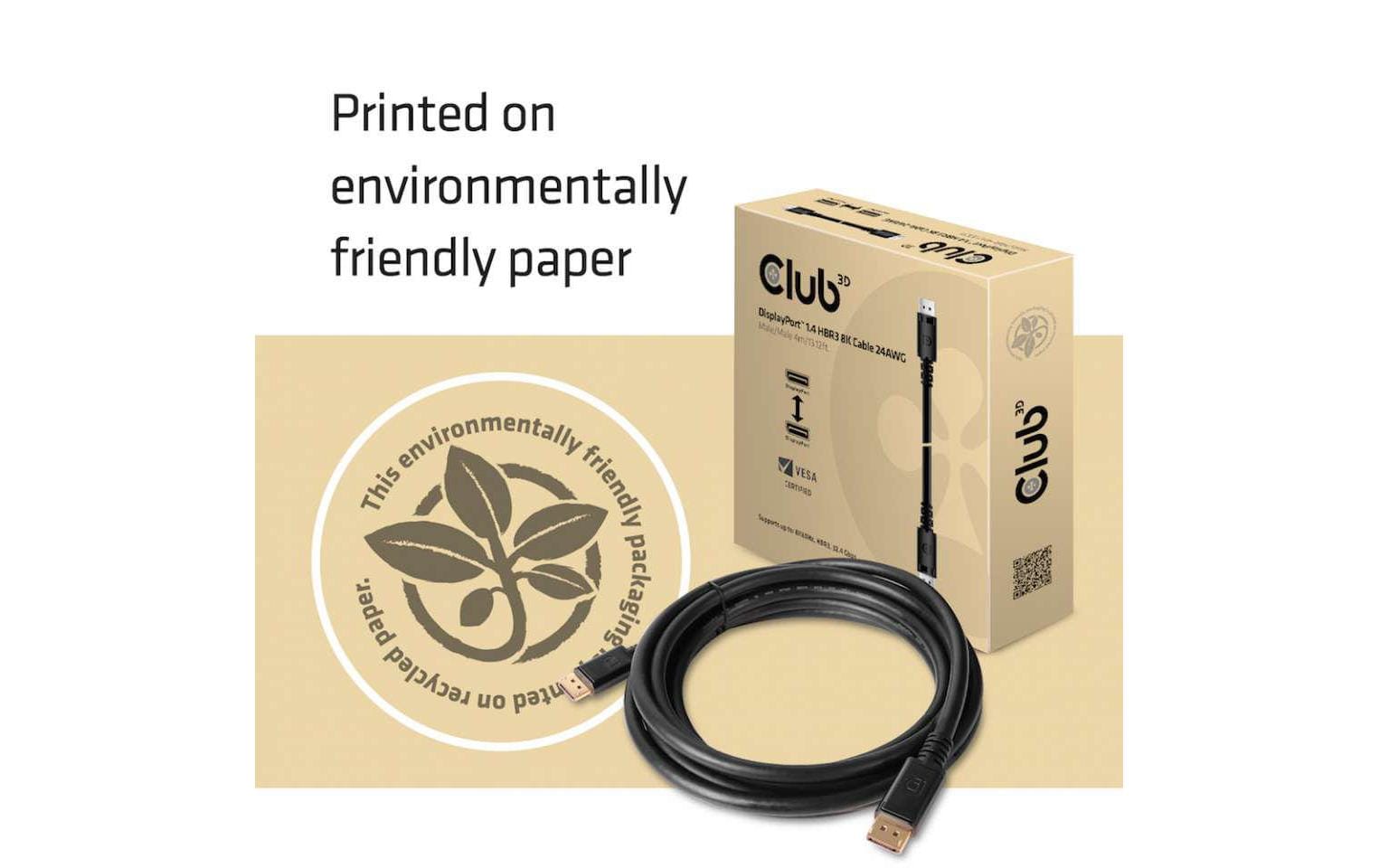 CLUB3D DisplayPort-DisplayPort-Kabel – 4 m, schwarz