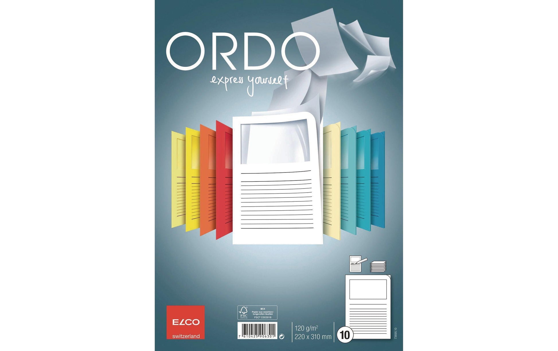 Elco Sichtmappe A4 – Weiss, Papier, Beschriftungsvordruck, 10er-Pack