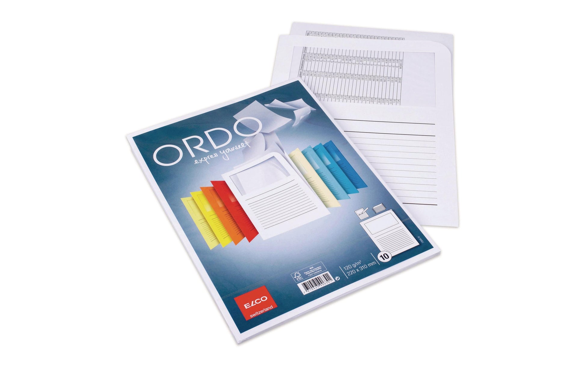 Elco Sichtmappe A4 – Weiss, Papier, Beschriftungsvordruck, 10er-Pack