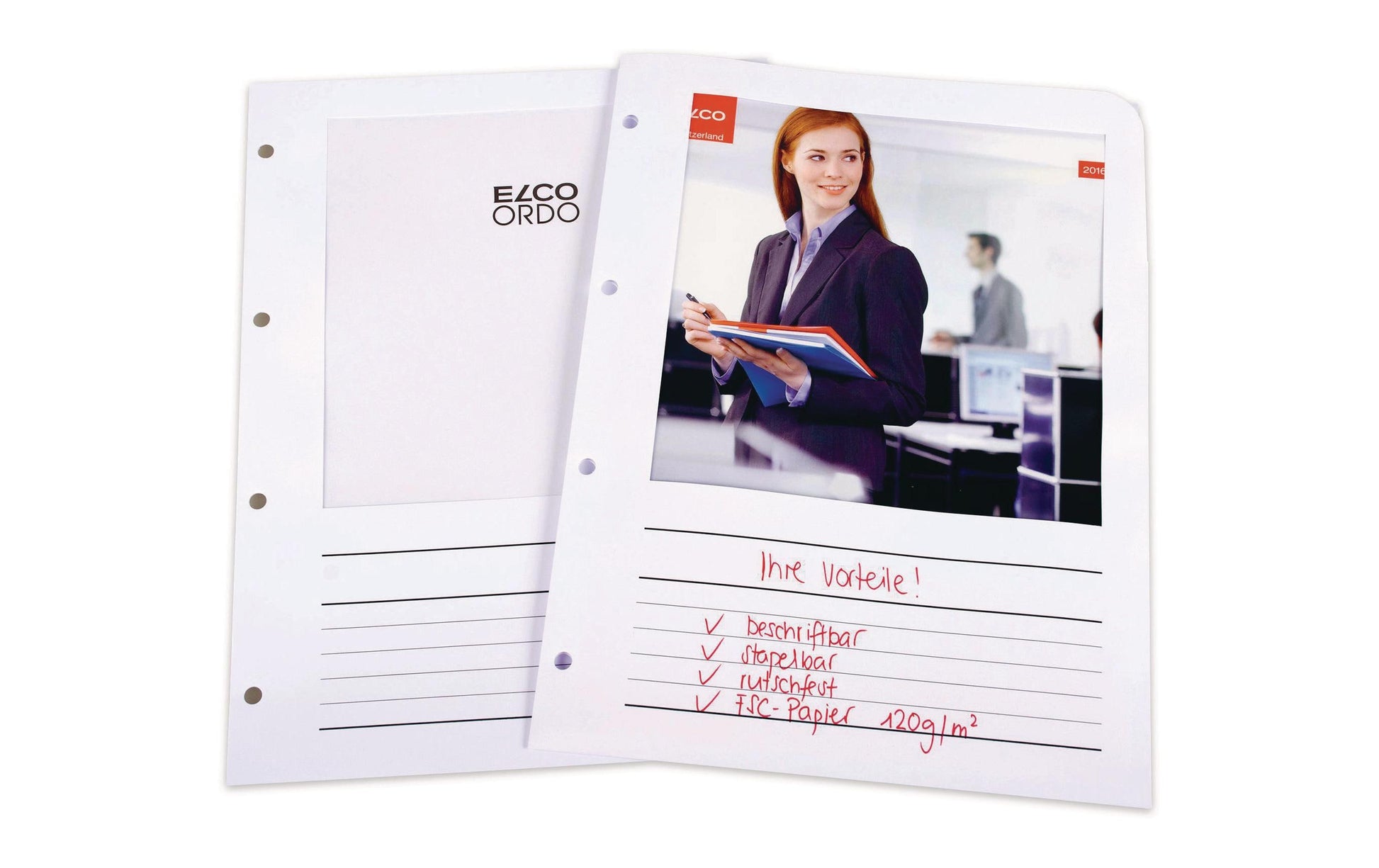 Elco Sichtmappe A4 – Weiss, Papier, Glänzend, 100er-Pack