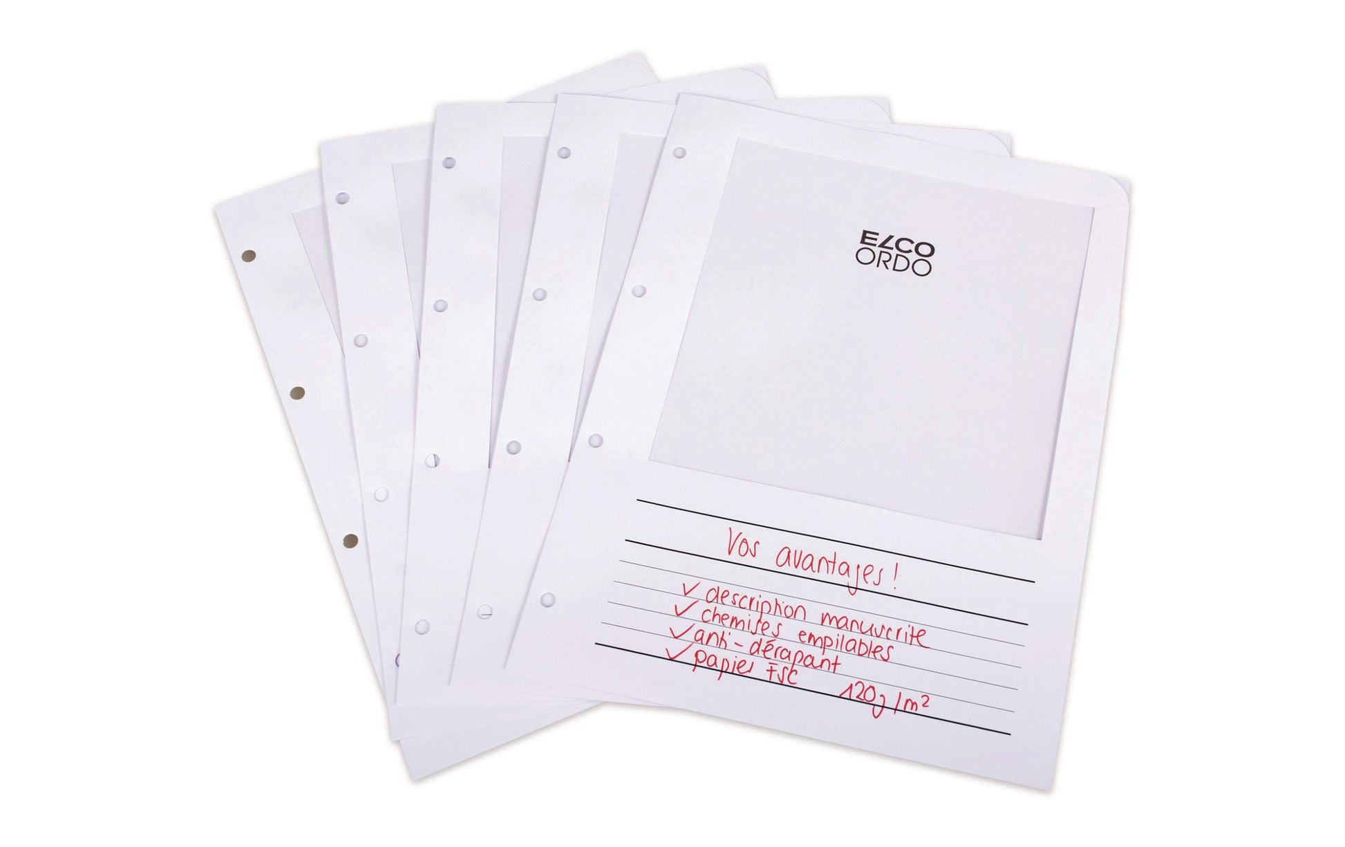 Elco Sichtmappe A4 – Weiss, Papier, Glänzend, 100er-Pack