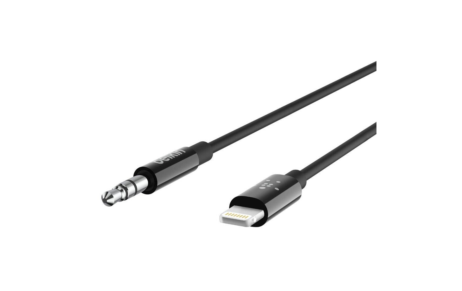 Belkin Audio-Adapterkabel Lightning (Stecker) auf 3,5 mm Klinke (Stecker) – 0,9 m, schwarz