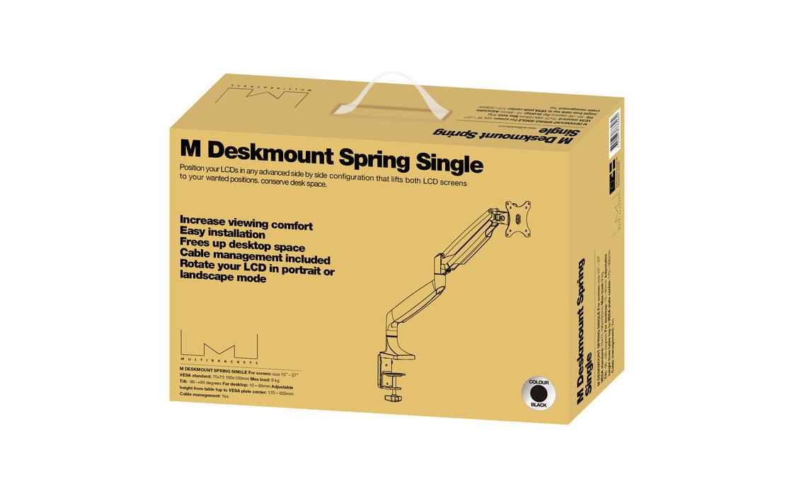 Multibrackets Monitorst Spring 3262 – Monitorarm, bis 27", VESA 75 × 75/100 × 100 mm, schwarz