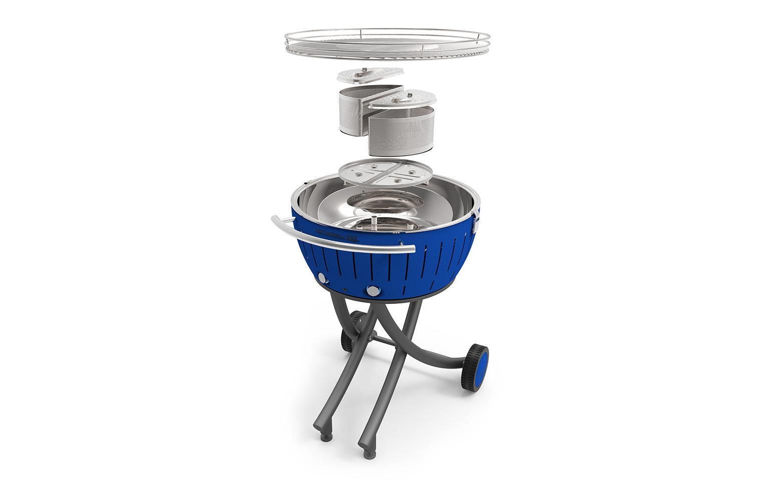 LotusGrill Gartengrill XXL – 57,6 cm Grillrost, Holzkohle – Pflaumenlila