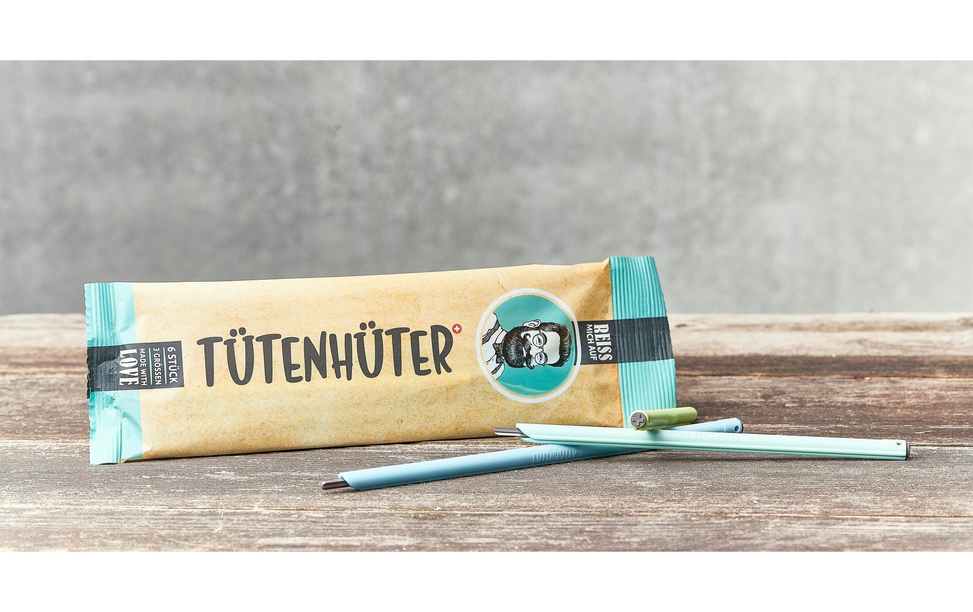 Böörds Tütenhüter 6 Stk., Kunststoff, türkis