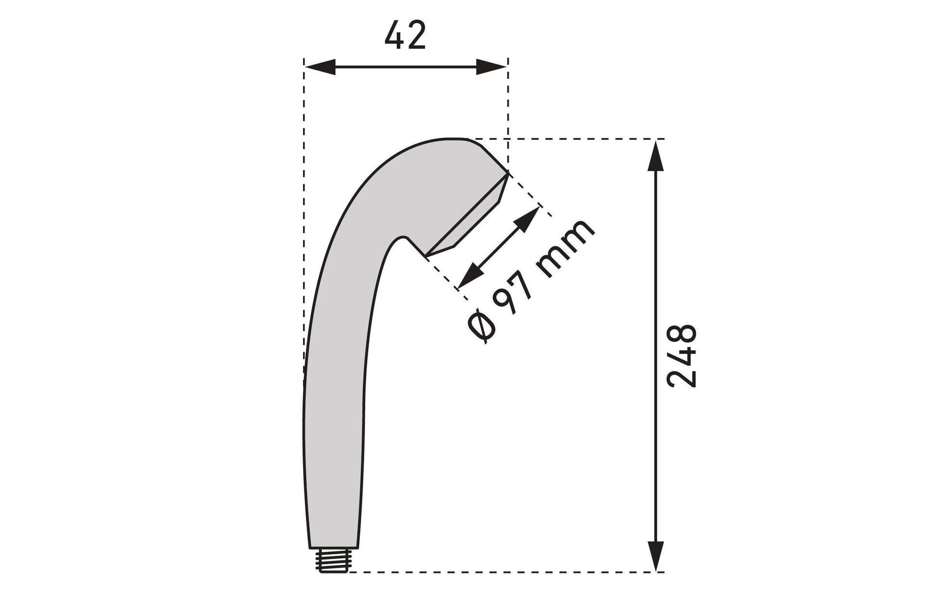 Diaqua Handbrause Monoton – Ø9,7 cm, Kunststoff, Chrom