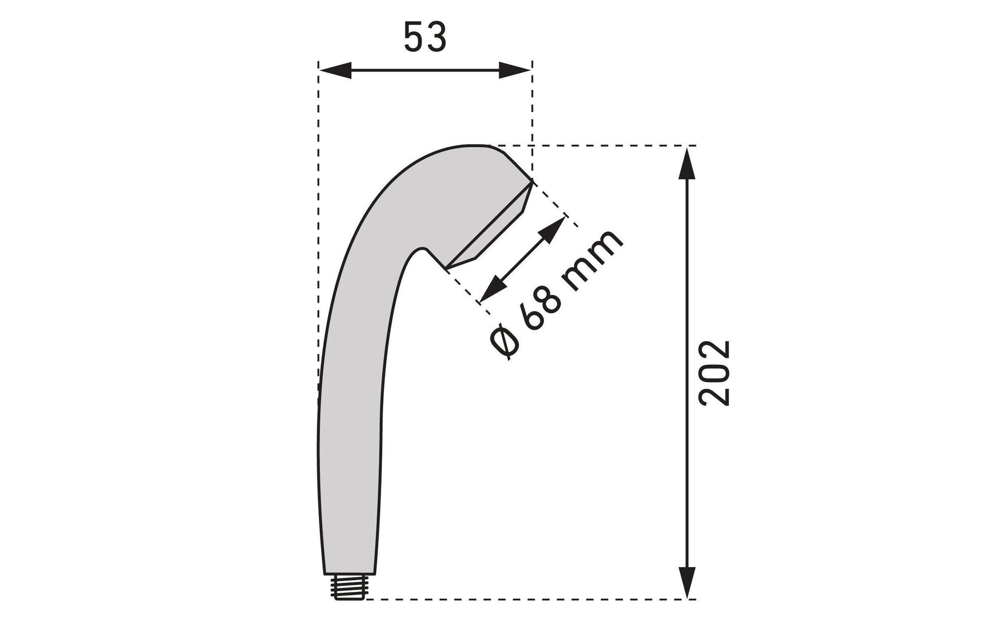 Diaqua Handbrause – Ø6,8×20,2 cm, Kunststoff, Chrom, Grau
