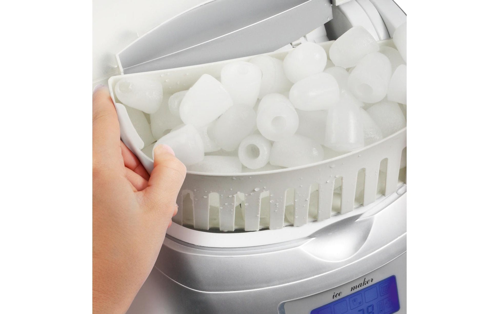 Princess Eiswürfelmaschine – 10 kg/24 h, 2,8 l Tank, 120 W, ohne Festwasseranschluss, Silber