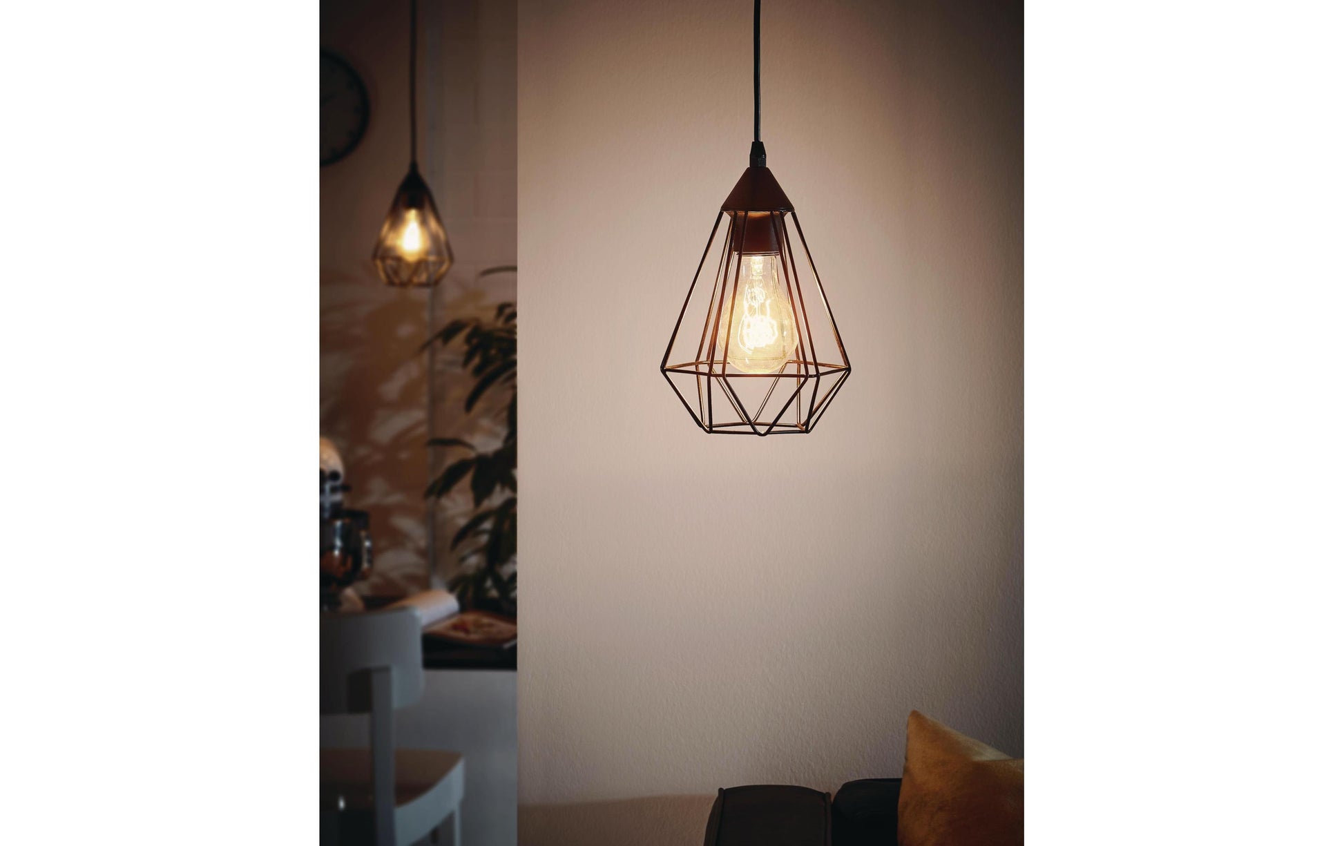 EGLO Hängeleuchte Tarbes – Ø 17,5 × 110 cm, 60 W, dimmbar, schwarz, exkl. E27