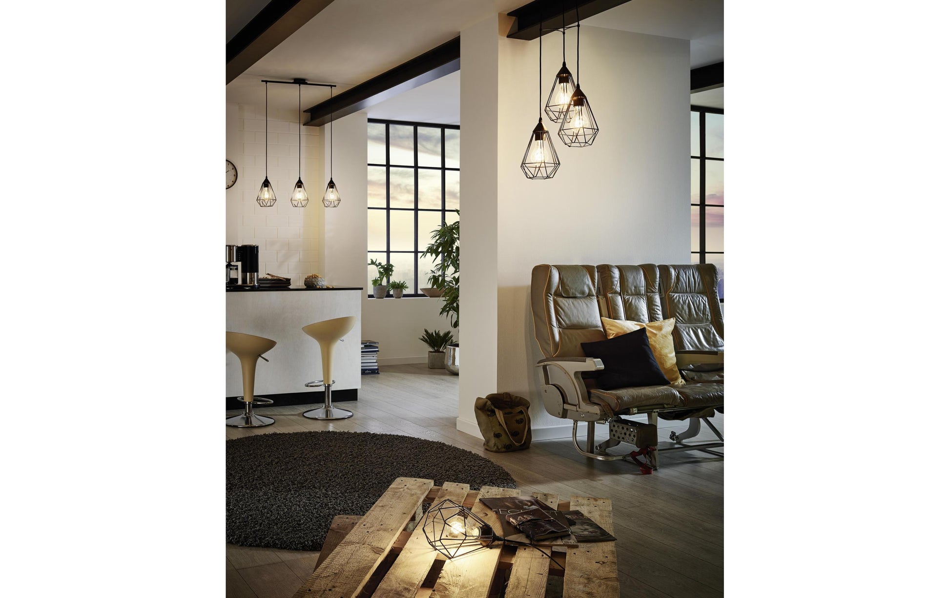 EGLO Deckenleuchte TARBES – Ø 31 × 110 cm, 180 W, dimmbar, schwarz, 3 × E27, exkl. Leuchtmittel